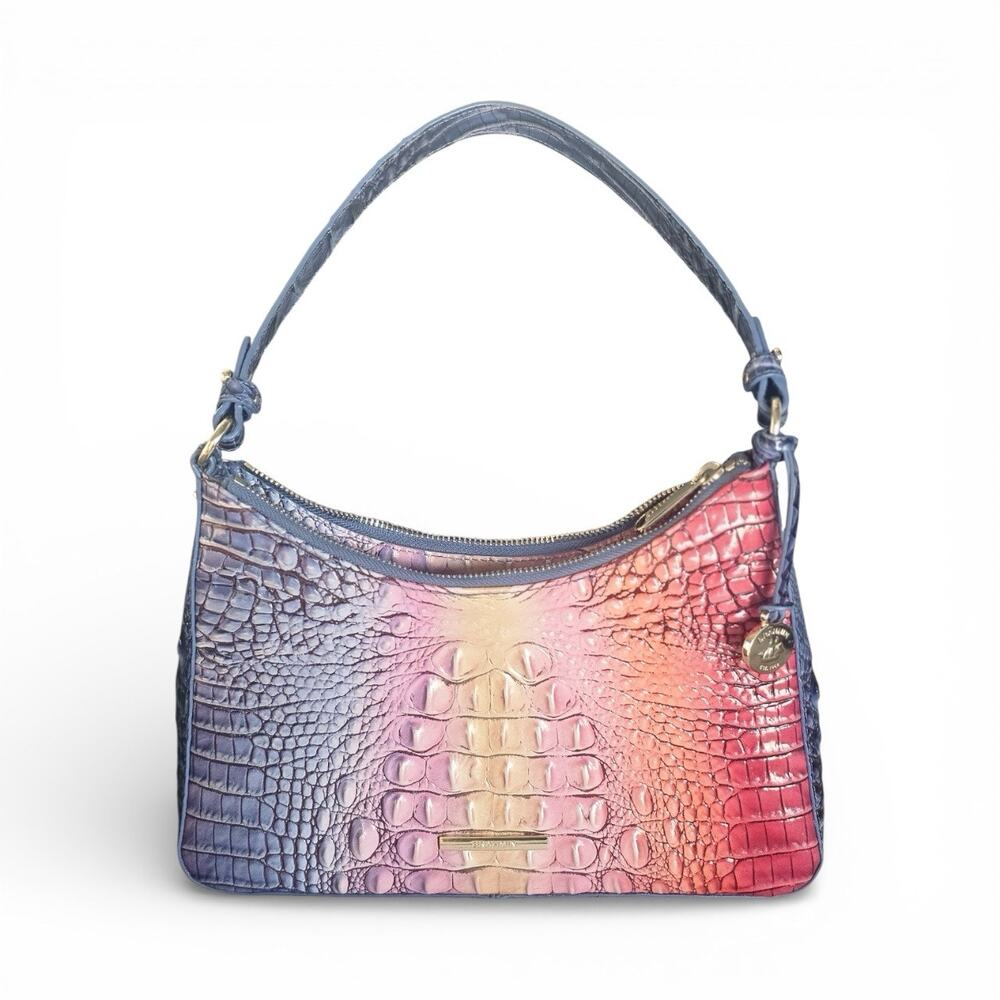 Brahmin multicolor Croc Embossed Shoulder bag